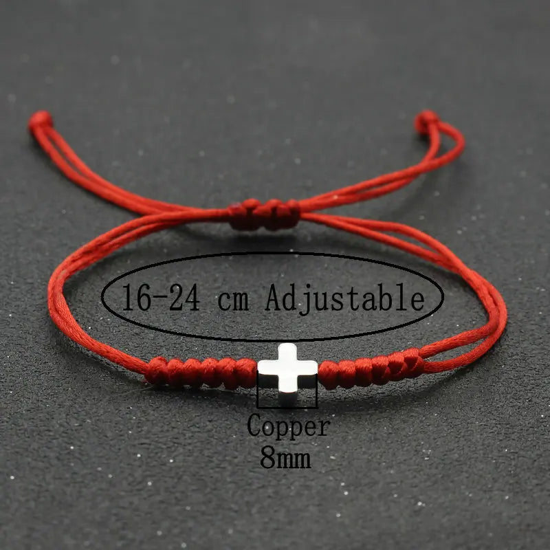 Pulsera de la Suerte "Hilo Rojo" con Cruz