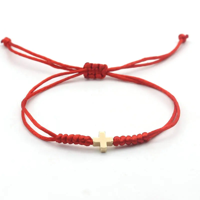 Pulsera de la Suerte "Hilo Rojo" con Cruz