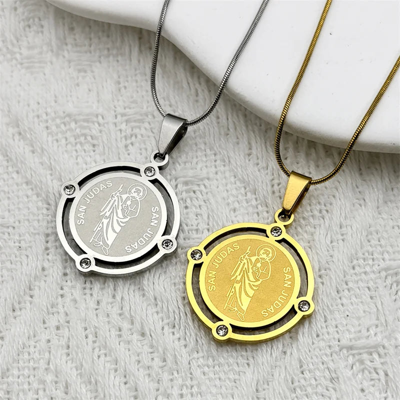 Collar con Medalla Giratoria de San Judas Tadeo